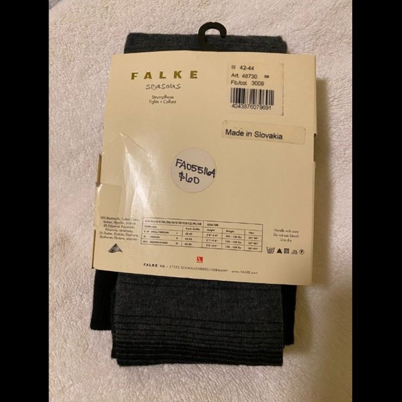 Falke Seasons Tights - Black and Charcoal Variated Stripe - Picture 2 of 4